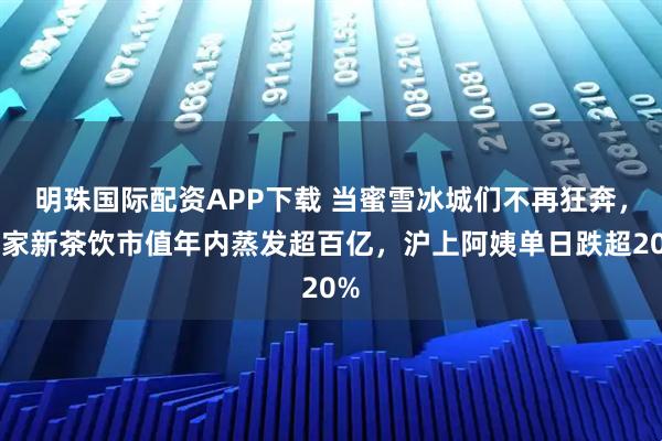 明珠国际配资APP下载 当蜜雪冰城们不再狂奔，四家新茶饮市值年内蒸发超百亿，沪上阿姨单日跌超20%